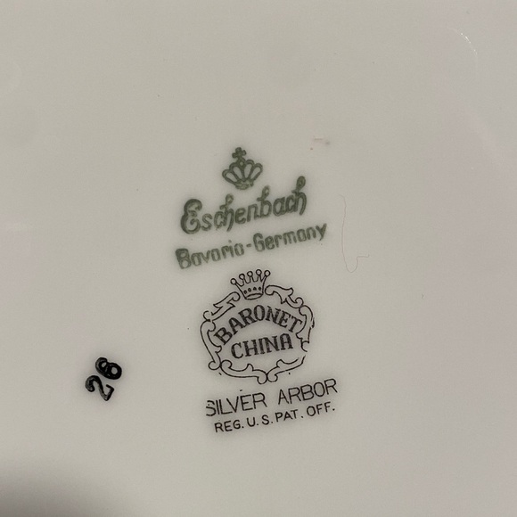 Vintage Baronet China Silver Arbor Covered Vegetable Dish Bavaria Germany - Picture 2 of 9